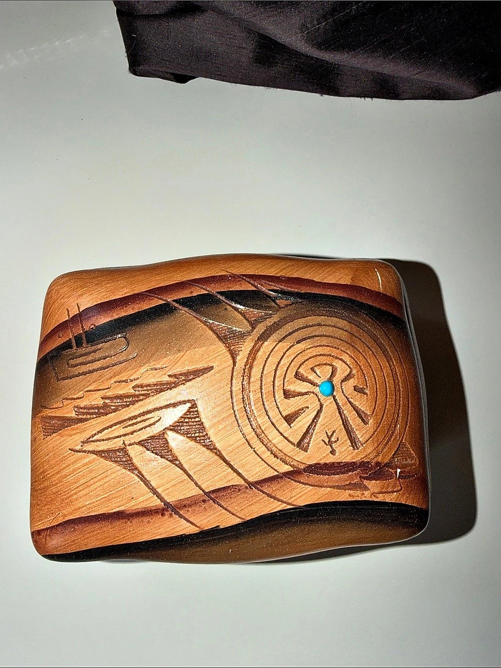 Signed Dwayne Mays Native American Trinket Brown